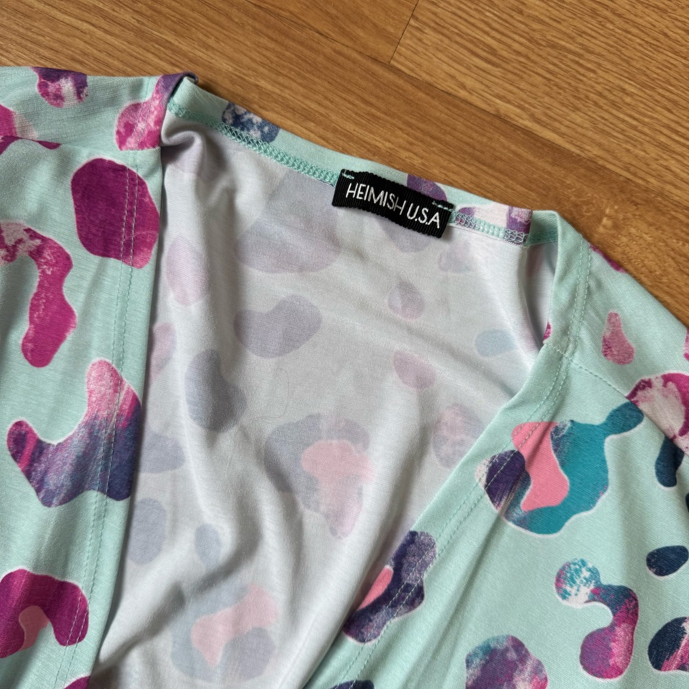 Colorful‎ Leopard Print Kimono Cardigan Heimish 3X - Picture 4 of 4